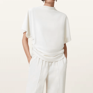 AllSaints Leslie Satin Short Sleeve Top